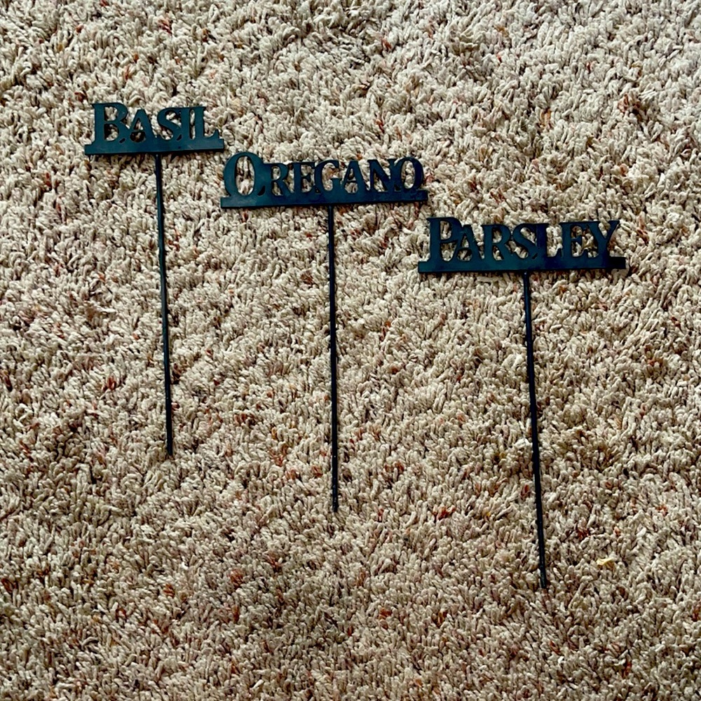 Set of 3 Metal Herb Labeling Sticks